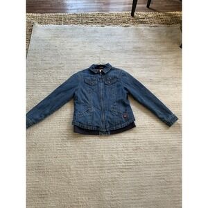 Dickies Insulated Quilted‎ Blue Denim Work Jacket Size M Classic Vintage 20697
